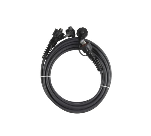 Промышленный патч-корд F/UTP экранированный IP67 категория 5e с защитными крышками 5 м черный Hyperline PC-IE-LPM-STP-RJ45-RJ45-C5e-5M-BK