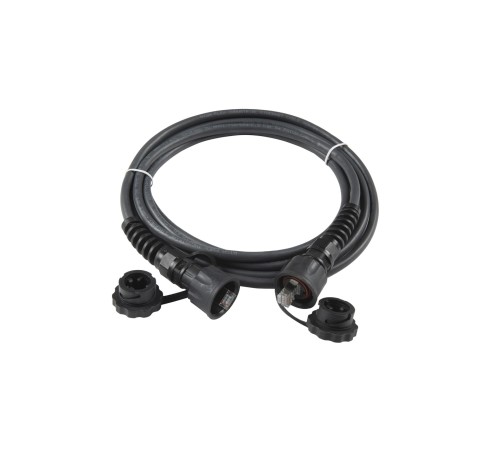 Промышленный патч-корд F/UTP экранированный IP67 категория 5e с защитными крышками 3 м черный Hyperline PC-IE-LPM-STP-RJ45-RJ45-C5e-3M-BK