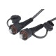 Промышленный патч-корд F/UTP экранированный IP67 категория 5e с защитными крышками 2 м черный Hyperline PC-IE-LPM-STP-RJ45-RJ45-C5e-2M-BK