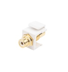 Вставка формата Keystone Jack с проходным адаптером RCA (белый) Hex. type gold plated ROHS белая Hyperline KJ1-RCA/WH-HG-WH