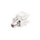 Вставка формата Keystone Jack с проходным адаптером RCA (красный) D type ROHS белая Hyperline KJ1-RCA/RD-D-WH