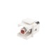 Вставка формата Keystone Jack с проходным адаптером RCA (красный) D type ROHS белая Hyperline KJ1-RCA/RD-D-WH