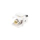 Вставка формата Keystone Jack с проходным адаптером RCA (желтый) D type ROHS белая Hyperline KJ1-RCA/YL-D-WH