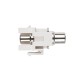 Вставка формата Keystone Jack с проходным адаптером RCA (желтый) D type ROHS белая Hyperline KJ1-RCA/YL-D-WH