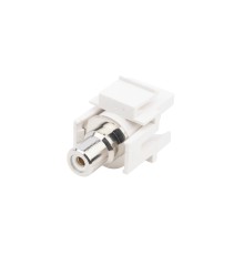 Вставка формата Keystone Jack с проходным адаптером RCA (белый) D type ROHS белая Hyperline KJ1-RCA/WH-D-WH