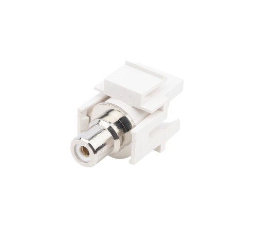 Вставка формата Keystone Jack с проходным адаптером RCA (белый) D type ROHS белая Hyperline KJ1-RCA/WH-D-WH