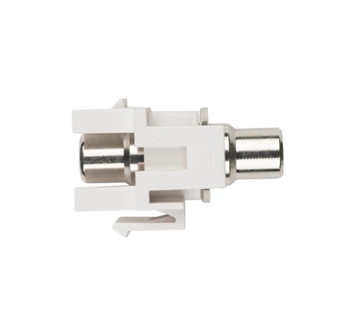Вставка формата Keystone Jack с проходным адаптером RCA (белый) D type ROHS белая Hyperline KJ1-RCA/WH-D-WH