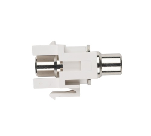 Вставка формата Keystone Jack с проходным адаптером RCA (синий) D type ROHS белая Hyperline KJ1-RCA/BL-D-WH