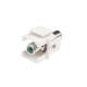 Вставка формата Keystone Jack с проходным адаптером RCA (зеленый) D type ROHS белая Hyperline KJ1-RCA/GN-D-WH