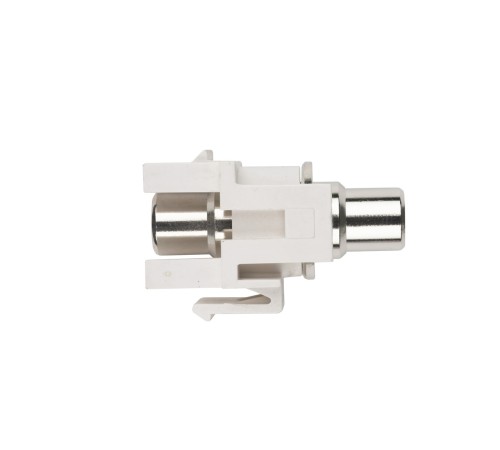 Вставка формата Keystone Jack с проходным адаптером RCA (зеленый) D type ROHS белая Hyperline KJ1-RCA/GN-D-WH