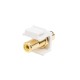 Вставка формата Keystone Jack с проходным адаптером RCA (желтый) Hex. type gold plated ROHS белая Hyperline KJ1-RCA/YL-HG-WH
