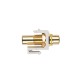 Вставка формата Keystone Jack с проходным адаптером RCA (желтый) Hex. type gold plated ROHS белая Hyperline KJ1-RCA/YL-HG-WH