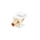 Вставка формата Keystone Jack F-type / RCA красный (IN/OUT) gold plated ROHS белая Hyperline KJ1-RCA/RD-FHG-WH
