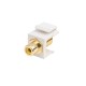 Вставка формата Keystone Jack F-type / RCA желтый (IN/OUT) gold plated ROHS белая Hyperline KJ1-RCA/YL-FHG-WH