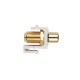 Вставка формата Keystone Jack F-type / RCA желтый (IN/OUT) gold plated ROHS белая Hyperline KJ1-RCA/YL-FHG-WH