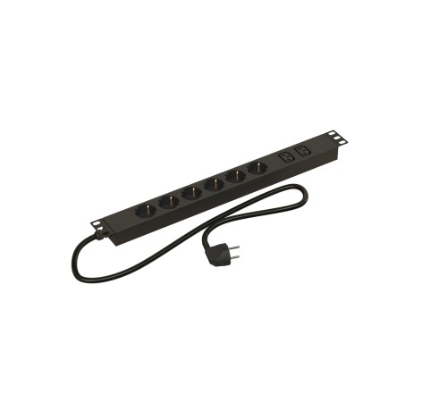 Блок распределения питания Hyperline SHE19-6SH-2IEC-2.5EU