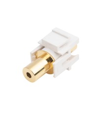 Вставка формата Keystone Jack с проходным адаптером TRS 3.5 мм gold plated ROHS белая Hyperline KJ1-TRS-D3.5G-WH