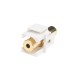 Вставка формата Keystone Jack с проходным адаптером TRS 3.5 мм gold plated ROHS белая Hyperline KJ1-TRS-D3.5G-WH