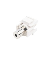 Вставка формата Keystone Jack с проходным адаптером TRS 3.5 мм ROHS белая Hyperline KJ1-TRS-D3.5-WH
