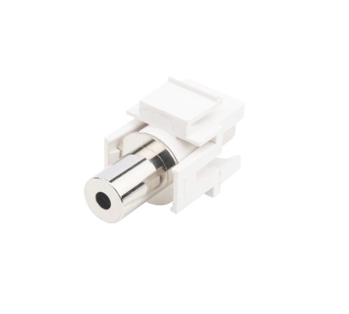Вставка формата Keystone Jack с проходным адаптером TRS 3.5 мм ROHS белая Hyperline KJ1-TRS-D3.5-WH