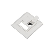 Рамка 80х80 для двух вставок формата Keystone Jack пос. размер 60 мм белая Hyperline FP-GTF-2AS-WH