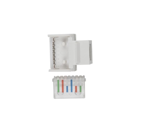 Вставка Keystone Jack RJ-12 (6P6C) Hyperline KJ1-6P6C-C2-90-WH