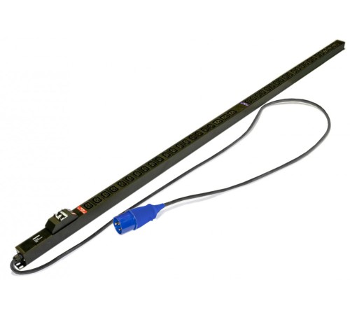 Блок розеток вертикальный Hyperline SHE-36IEC-6BIEC-B-2.5PVB