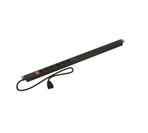 Блок розеток вертикальный Hyperline SHE-6SH-12IEC-S-2.5AIEC
