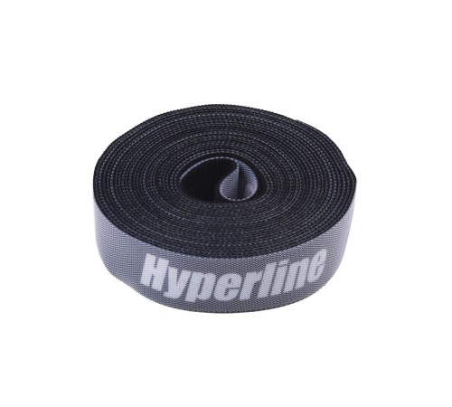 Лента (липучка) в рулоне ширина 25 мм длина 5 м черная Hyperline WASNR-5x25-BK
