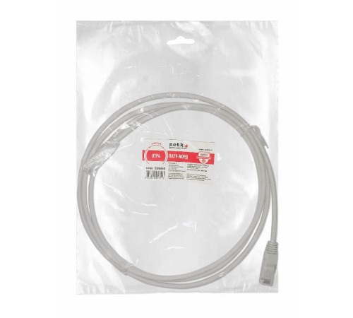 Патч-корд UTP4 cat.6 2.0м литой коннектор серый LSZH Netko Expert CKC NUTPBC.6-2m-2-lszh (58664)