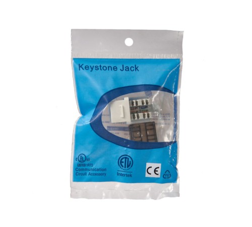 Модуль Keystone неэкранированный RJ45 cat.6А 90° 110 тип под инструмент KE белый Netko Expert CKC KJ32-C6A-US/WH (54440)