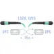 Патчкорд оптический MPO/UPC FF MM 12 волокон 15 метров (Cross) SNR SNR-PC-MPO/UPC-MPO/UPC-FF-MM-12F-15m