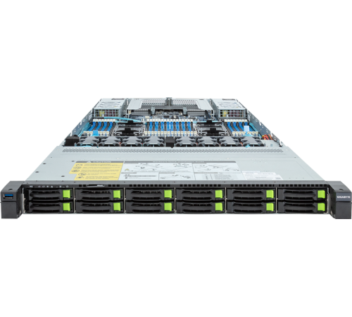 Шасси серверное Gigabyte Server Platform R183-S96 / 1U / 2xIntel (Gen 4/5) / 2xHS / 32xDIMM / 12xSFF NVME/SAS/SATA / 2xGbE / 2xOCP 3.0 / 2xFHHL / 2x1600W / Rails (id 34403)