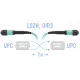 Патчкорд оптический MPO/UPC FF MM 12 волокон 1 метр (Cross) SNR SNR-PC-MPO/UPC-MPO/UPC-FF-MM-12F-1m