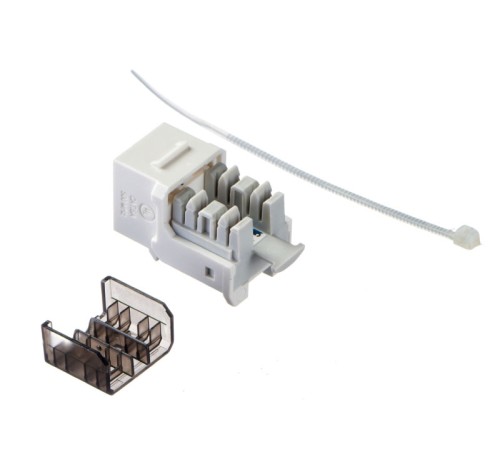 Модуль Keystone неэкранированный RJ45 cat.6А 90° 110 тип под инструмент KE белый Netko Expert CKC KJ32-C6A-US/WH (54440)