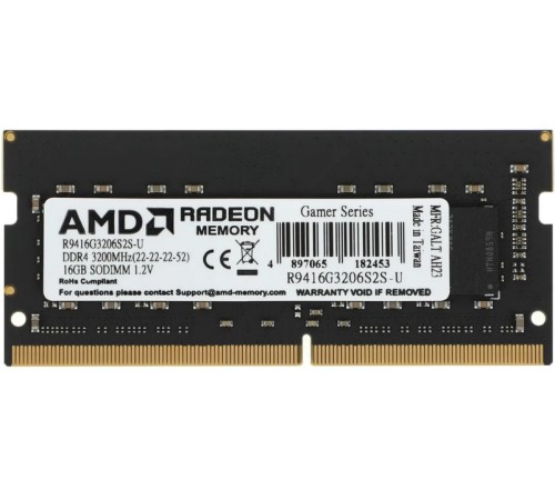 Память DDR4 32GB 3200MHz AMD R9432G3206S2S-U R9 RTL PC4-25600 CL22 SO-DIMM 260-pin 1.2В Ret (id 26265) Память DDR4 32GB 3200MHz AMD R9432G3206S2S-U R9 RTL PC4-25600 CL22 SO-DIMM 260-pin 1.2В Ret (id 26265)