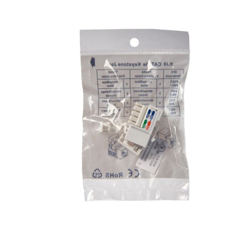 Модуль Keystone неэкранированный RJ45 cat.5e 90° 110/Krone тип под инструмент KE белый Netko Expert CKC KJ8B-CE-US/WH (WHN) (51958)
