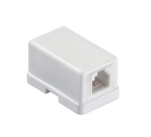 Розетка телефонная внешняя / 1 порт RJ11(6p2c) 2 контактная мини белая Netko LX-203 2w S (53307)
