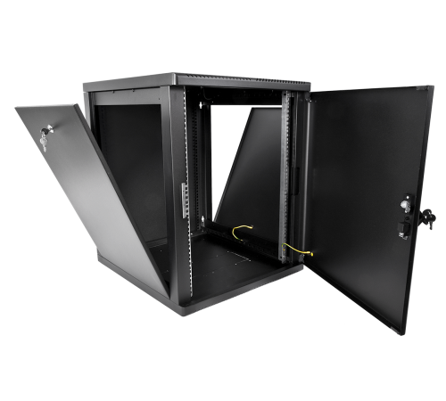 Шкаф телекоммуникационный настенный разборный 12U(600x650) съемные стенки дверь металл цвет черный ЦМО ШРН-М-12.650.1-9005 30144247707