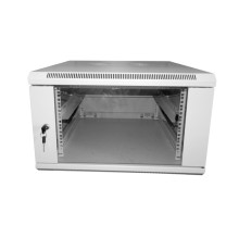 Шкаф настенный 6U серия WM (600х600х370) передняя дверь стекло собранный серый Netko 6606.900A-A (54733)
