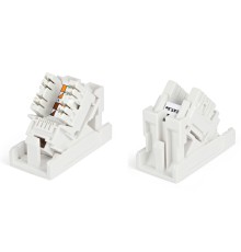 Розетка (вставка) 45x22 5 (аналог Mosaic) с наклонным модулем RJ-45 категории 5е Hyperline SIP2K-C5E-M45-22.5