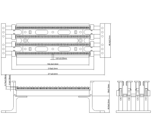 100 парный 110 блок на подставке (без модулей) Hyperline 110C-WL-100P