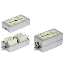 Проходной адаптер (coupler) Dual IDC категория 5e 4 пары экранированный Hyperline CA-IDC-C5e-SH-F-WH