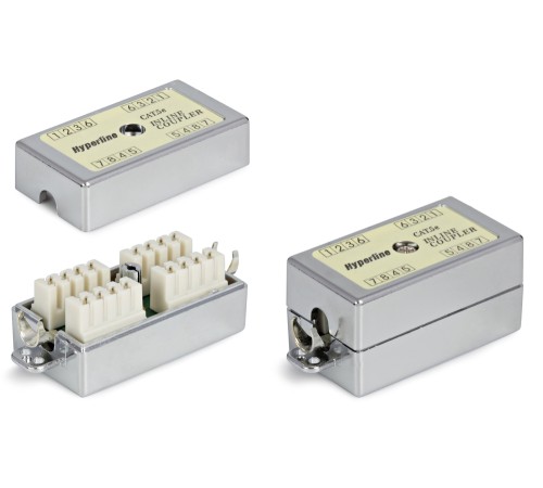 Проходной адаптер (coupler) Dual IDC категория 5e 4 пары экранированный Hyperline CA-IDC-C5e-SH-F-WH