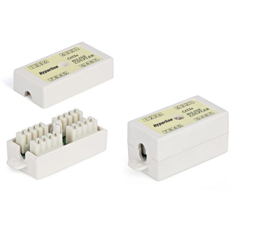 Проходной адаптер (coupler) Dual IDC категория 5e 4 пары Hyperline CA-IDC-C5e-WH