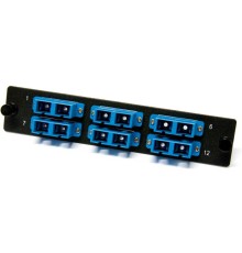 Панель для FO-19BX с 12 LC адаптерами Hyperline FO-FPM-W120H32-12LC-BL
