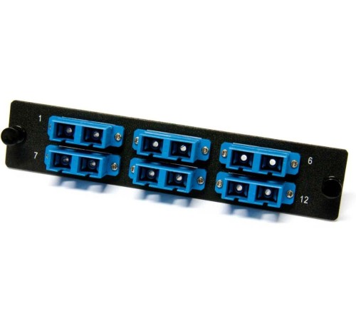 Панель для FO-19BX с 12 LC адаптерами Hyperline FO-FPM-W120H32-12LC-BL