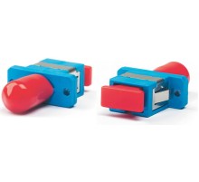 Проходной адаптер ST-SC SM (для одномодового кабеля) корпус пластмассовый (синий) Hyperline ST-SC-SM