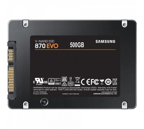 Внутренний жесткий диск Samsung 870 EVO MZ-77E500B/KR, 500 ГБ, 2.5 дюйма, SATA) MZ-77E500B/KR