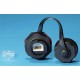 Промышленный модуль Keystone Jack RJ-45 (8P8C) IP67 категория 5e с защитной крышкой черный Hyperline KJ-IE-8P8C-C5e-180-BK